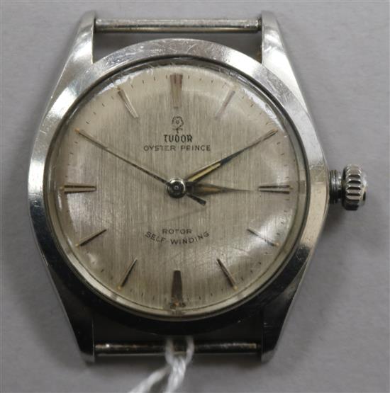 A gentlemans stainless steel Tudor Oyster Prince automatic wrist watch.